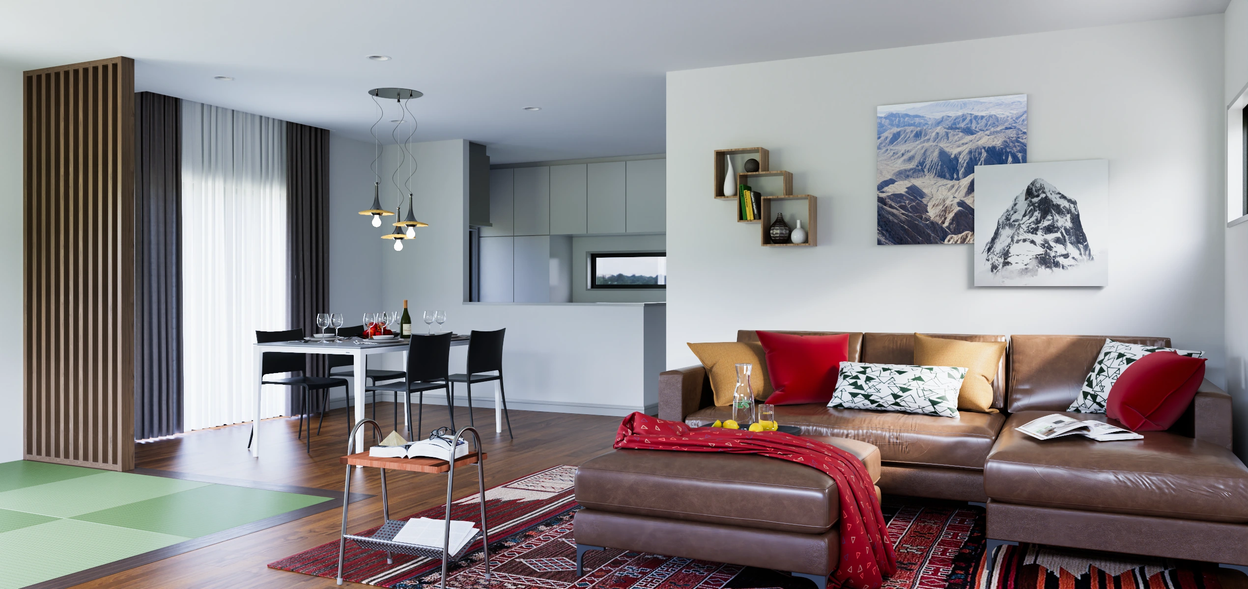 沖縄 モダンな内観CGパース